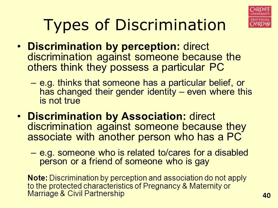 Forms of discrimination